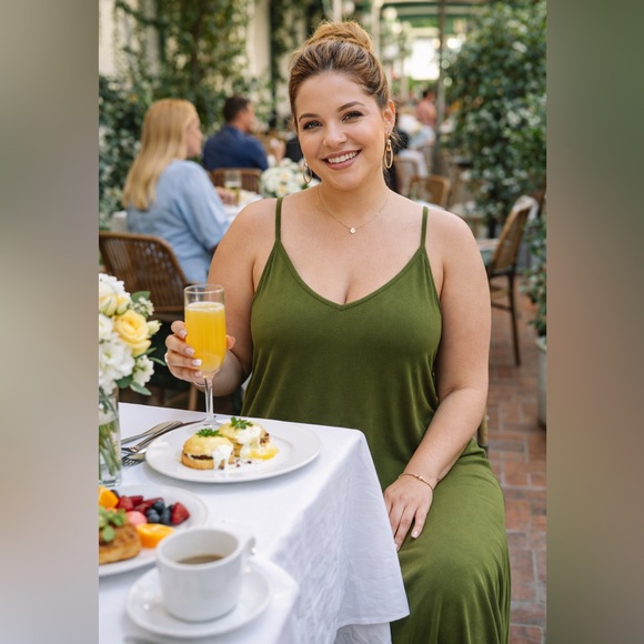 NWT Zenana Plus Size V Neck Green Maxi Dress With Pockets Various - Picture 9 of 10